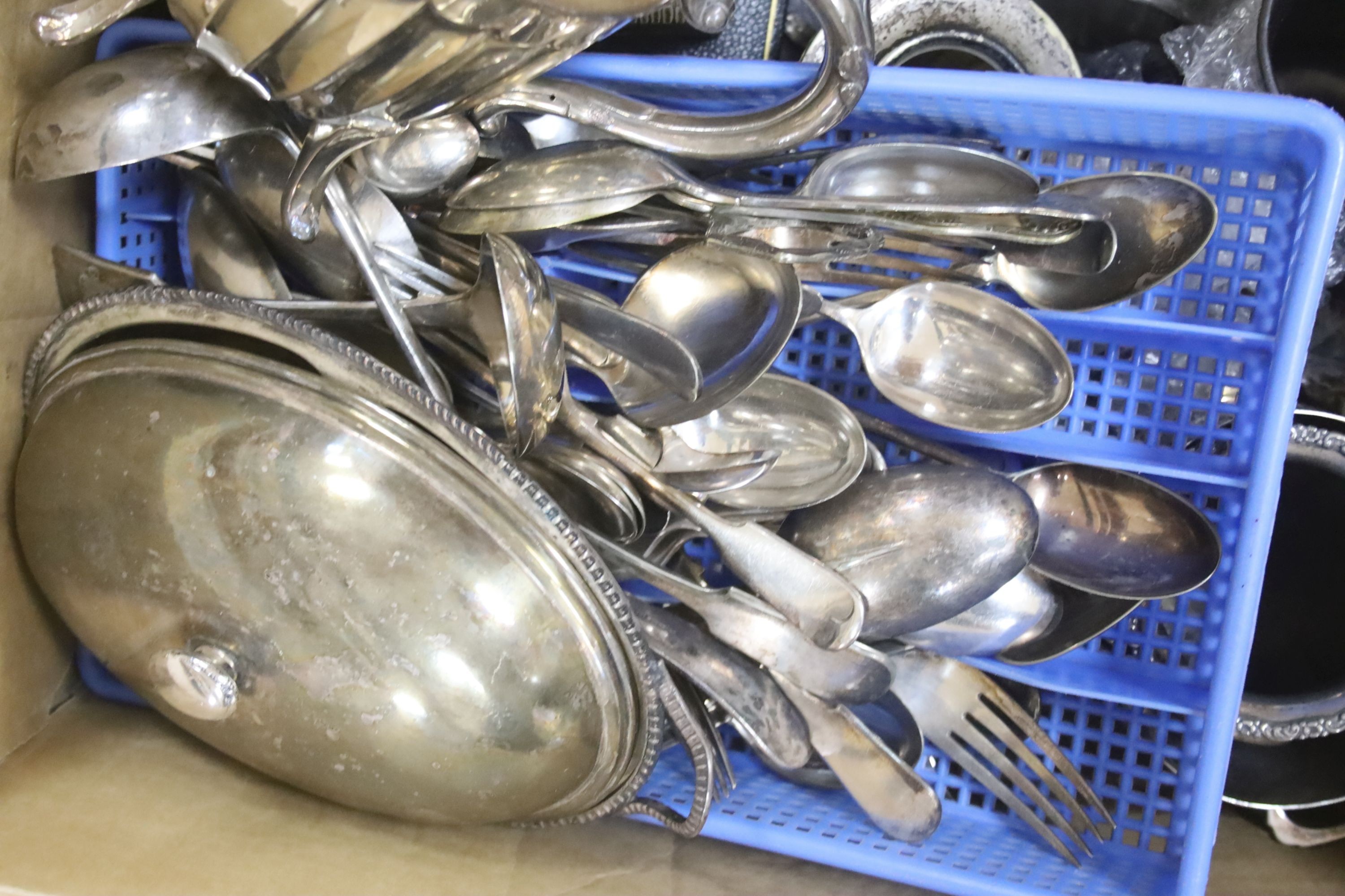 A quantity of silver plated wares